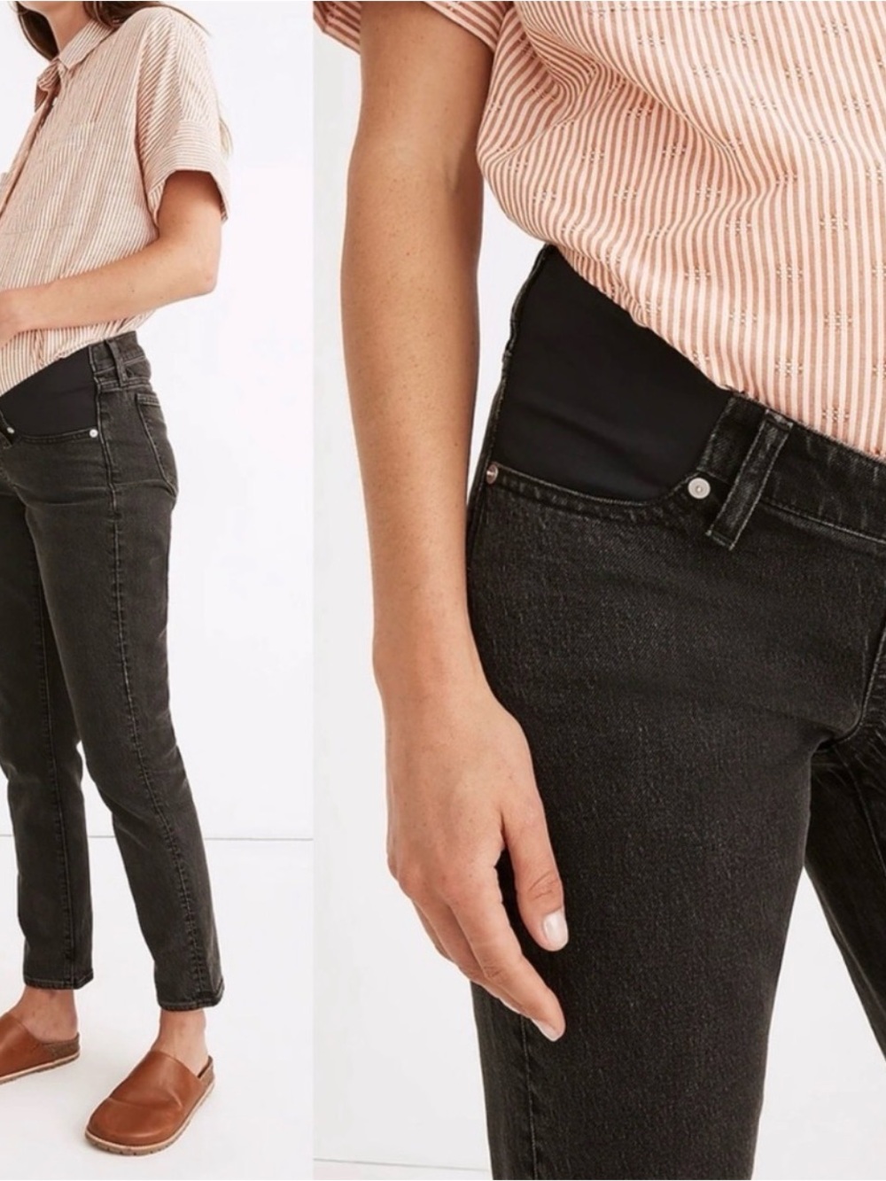 Madewell - The Maternity Perfect Vintage Jean in Black Lunar Wash 32
